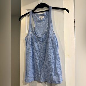 Aerie Easy Does it Vintage Lace Tank Top - Light Blue